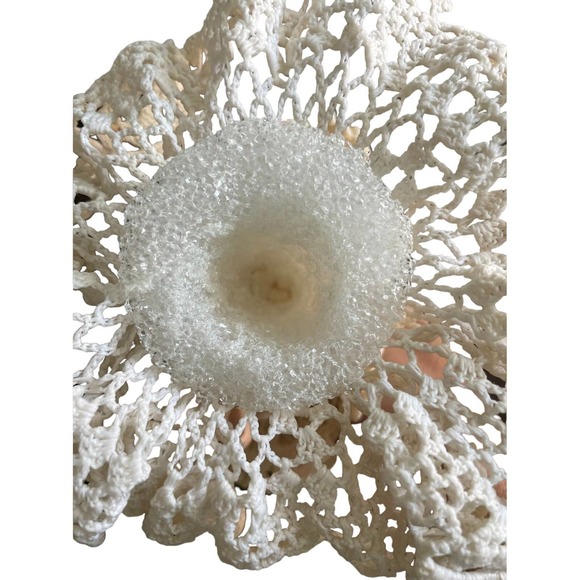 Vintage Ceramic Angel Topper with Crocheted Dress I Christmas Accents - Picture 3 of 3